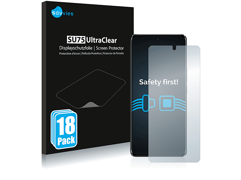 SAVVIES 18x klare Schutzfolie(für Vivo S15 Pro)