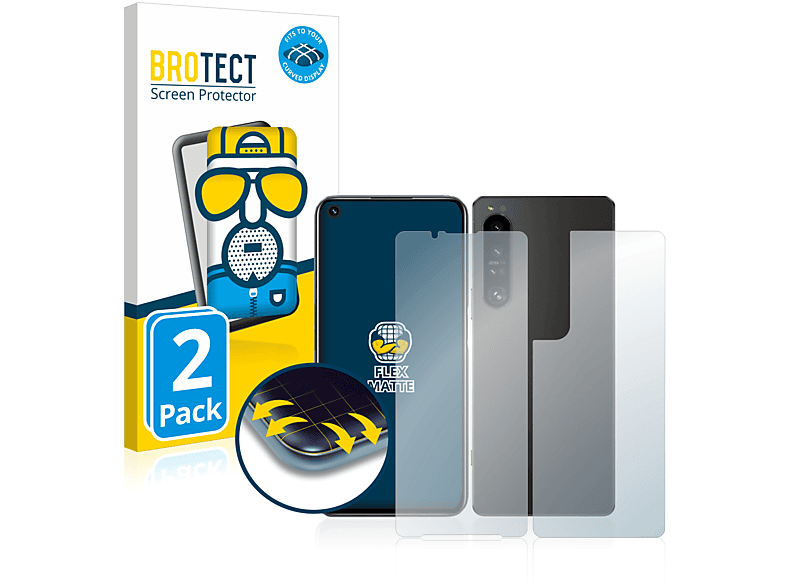 BROTECT 2x Flex matt IV 1 Xperia Curved Sony Schutzfolie(für (Rückseite)) Full-Cover 3D