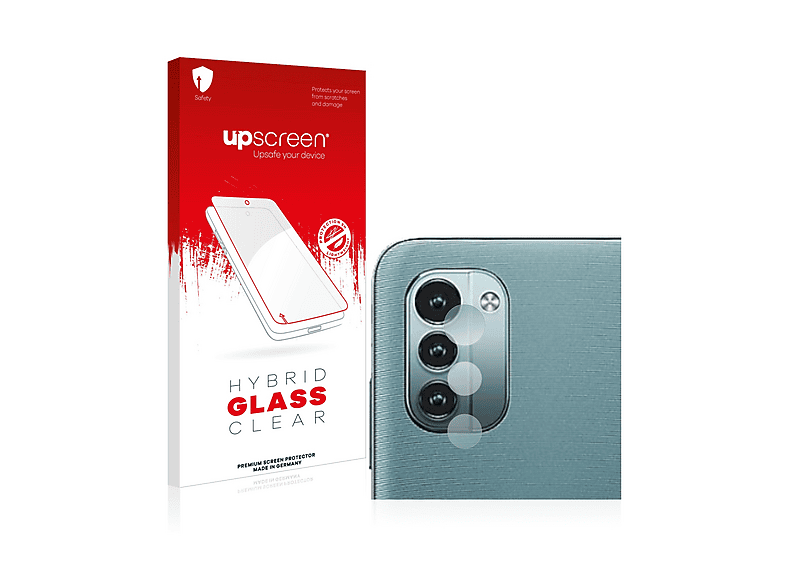 Upscreen Pellicola Protettiva Hybrid Glass Per Fotocamera Nokia 5.4 - Durezza 9H, Anti-Impronta, Alta Trasparenza, Kit Di Installazione Completo