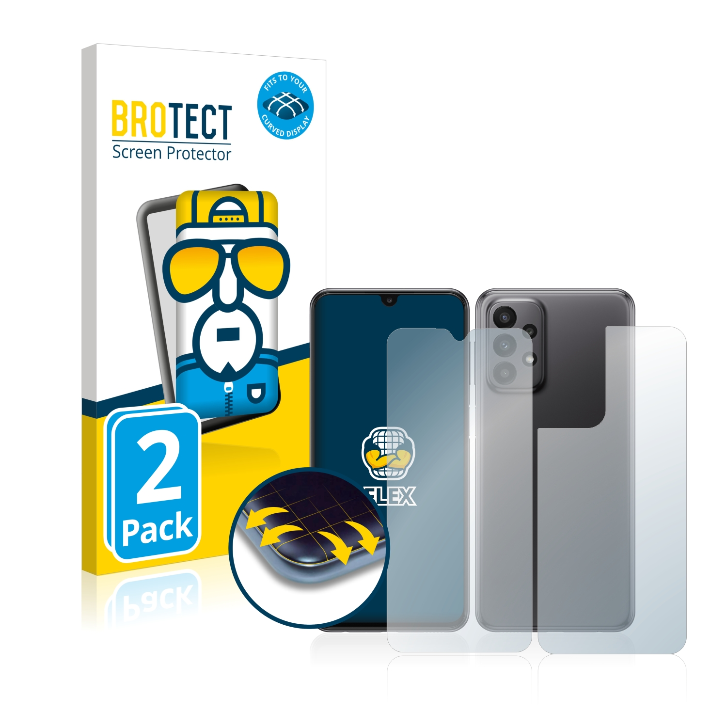 M13) BROTECT Full-Cover Samsung Flex 3D Schutzfolie(für Galaxy Curved 2x