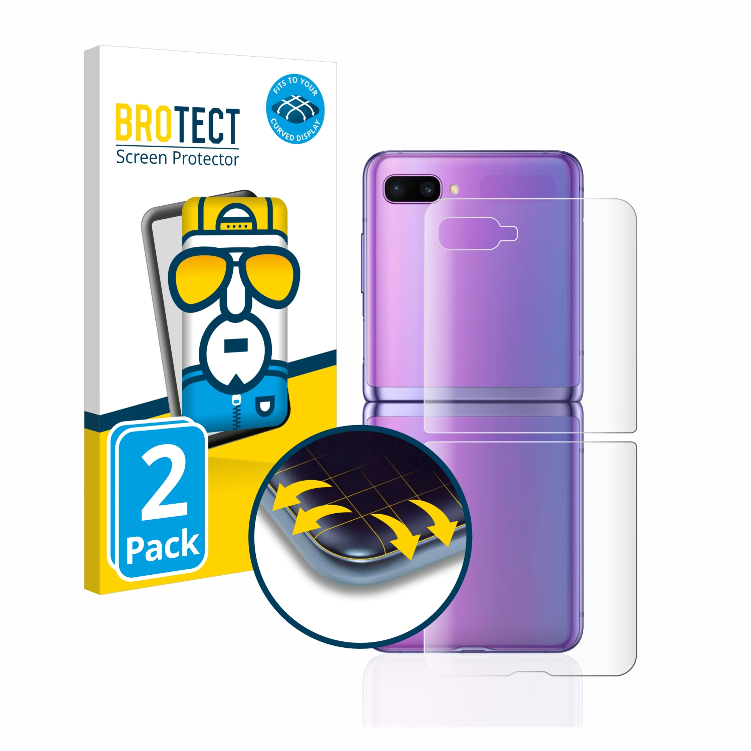 Z Full-Cover 5G) 3D 2x Curved Galaxy Samsung Flex Schutzfolie(für BROTECT Flip