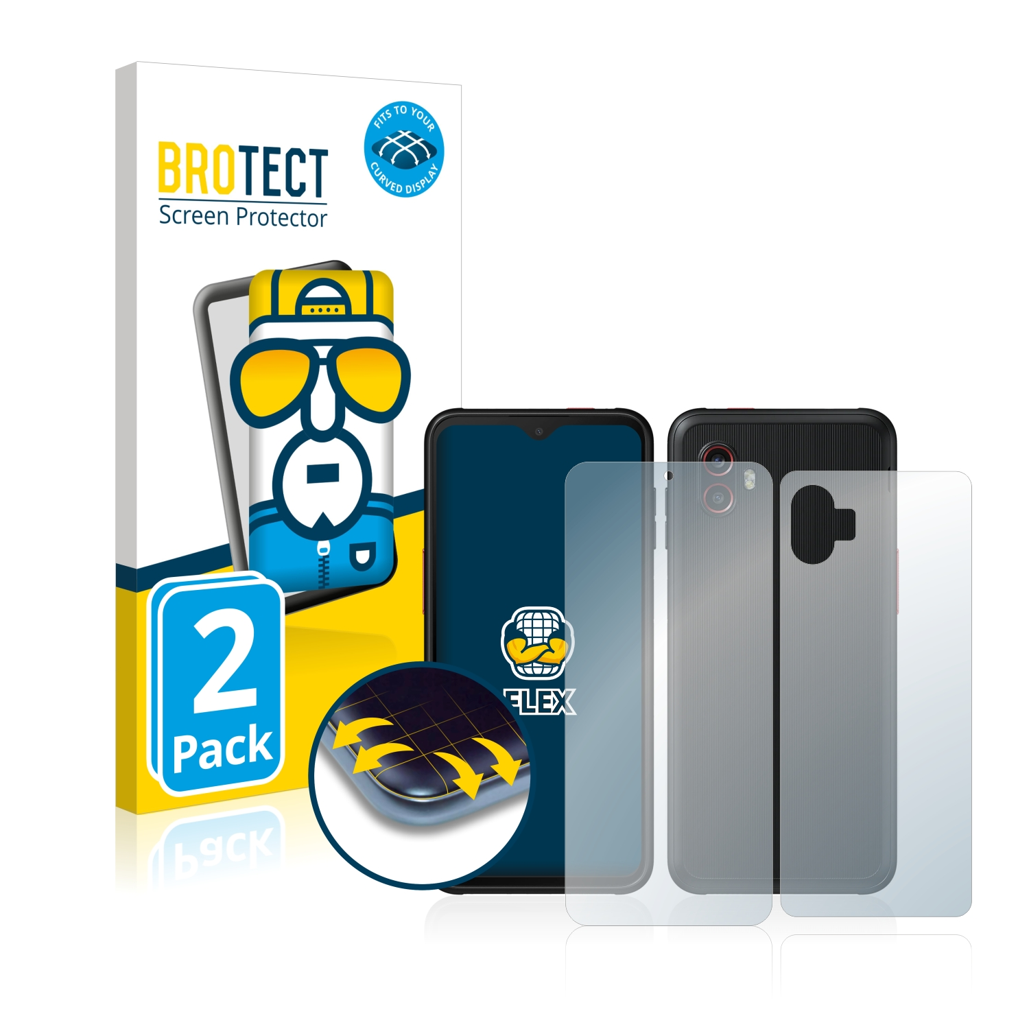 Schutzfolie(für 3D BROTECT 2x Xcover 6 Samsung Curved Flex Pro) Full-Cover Galaxy