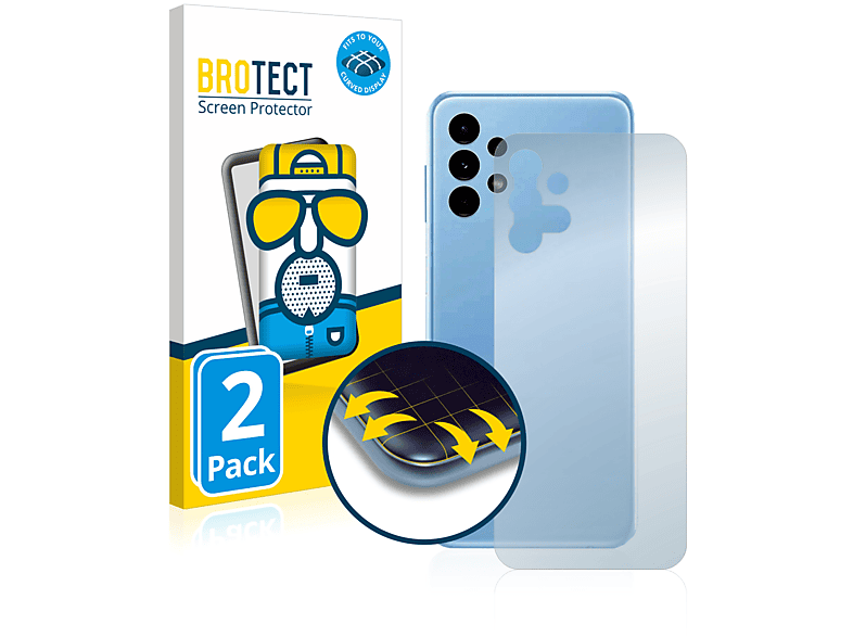 BROTECT 2x 3D Samsung (Rückseite)) Galaxy Schutzfolie(für Curved Flex Full-Cover matt A13