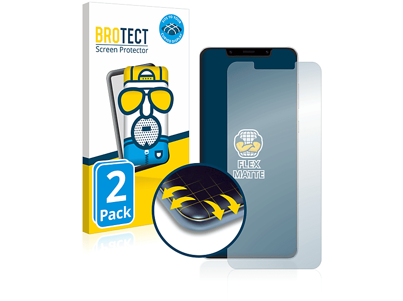 BROTECT 2x Flex matt Full-Cover 3D Huawei Mate 50 Curved Pro) Schutzfolie(für