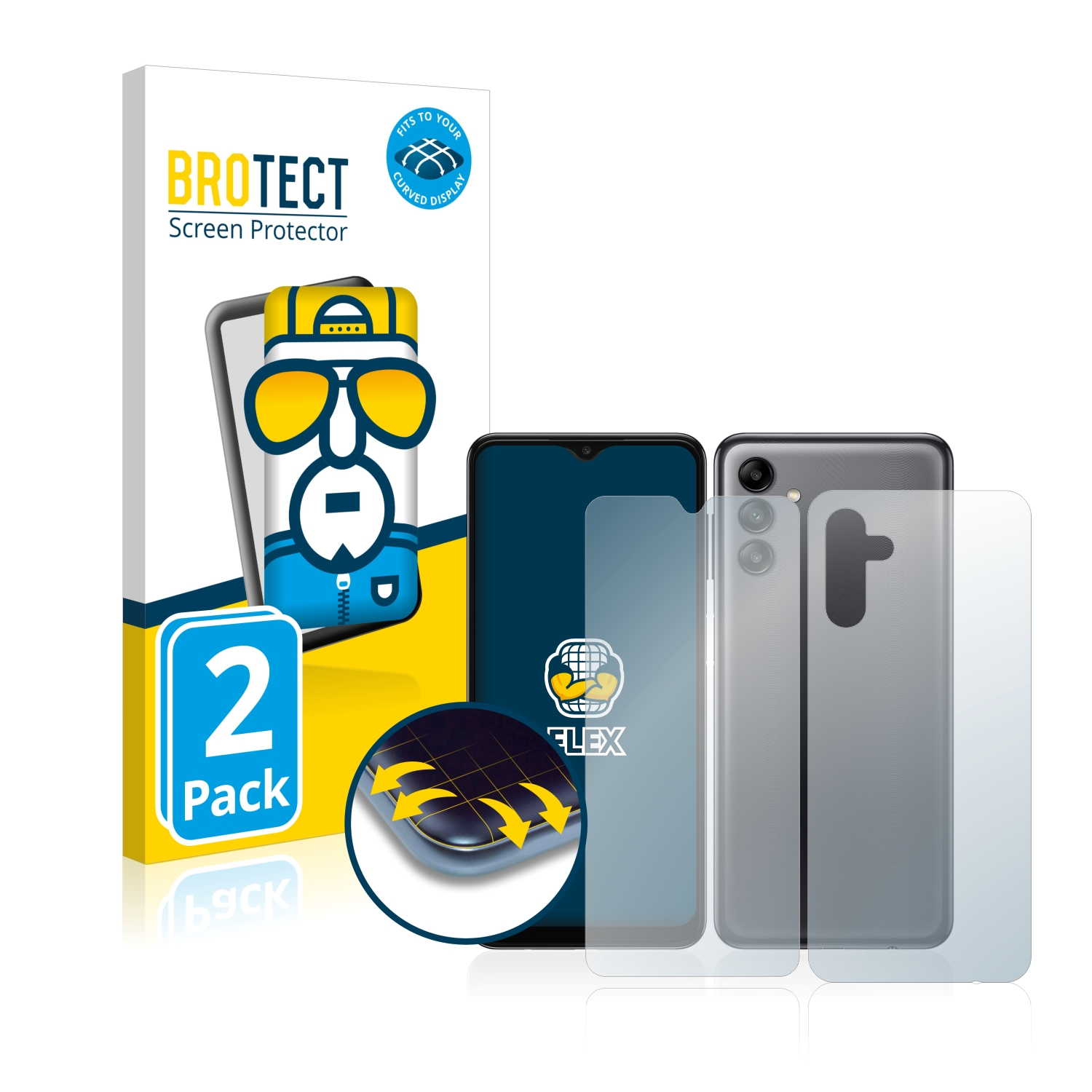 Schutzfolie(für Samsung Galaxy Flex 3D A04s) 2x Full-Cover Curved BROTECT
