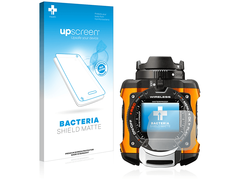 UPSCREEN antibakteriell entspiegelt matte Schutzfolie(für Ricoh WG-M1) | Kamera Schutzfolie