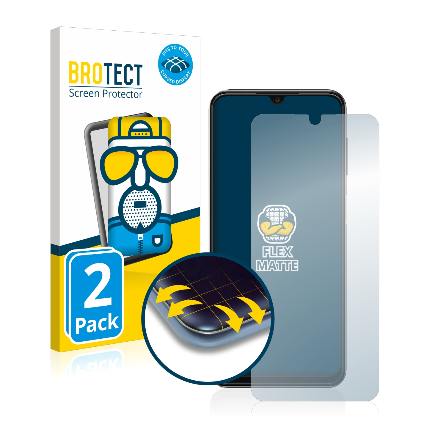 BROTECT 2x Flex matt Full-Cover Curved Schutzfolie(für 3D Samsung 2.0) Galaxy A13