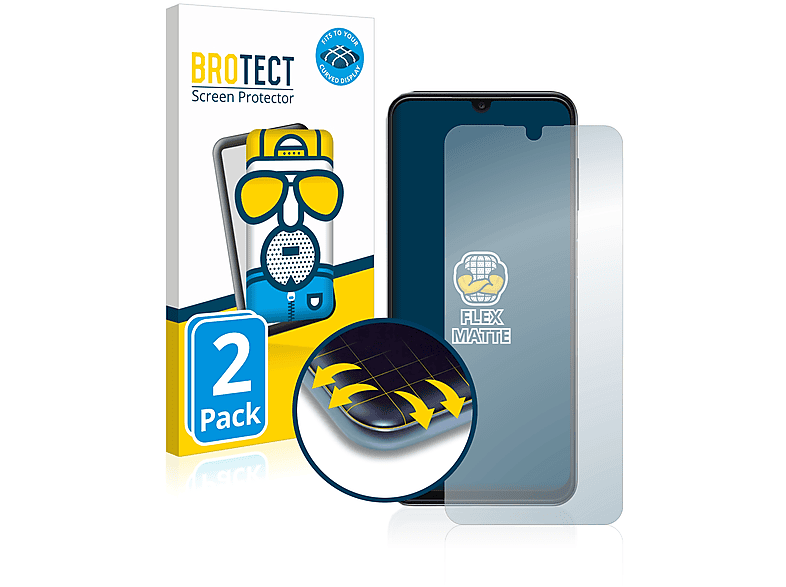 BROTECT Schutzfolie(für Galaxy matt Samsung 3D 2.0) Curved A13 Full-Cover Flex 2x