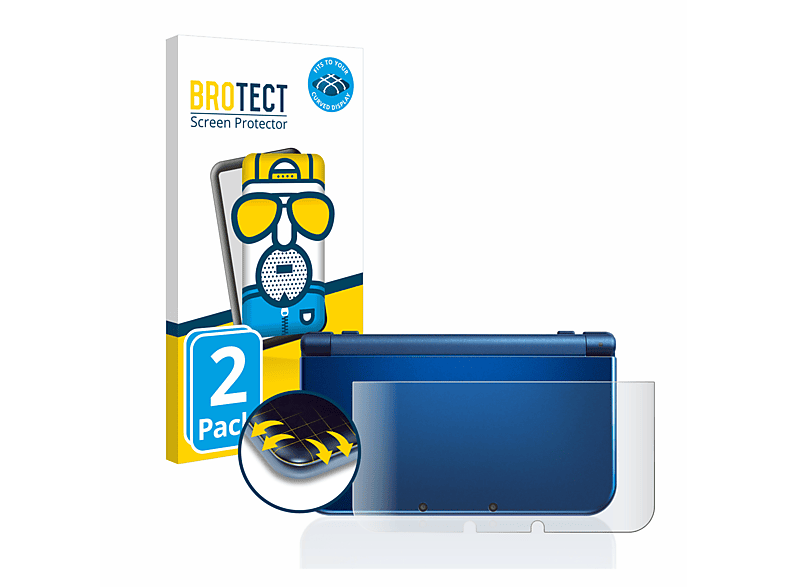 BROTECT 2x Flex matt Full-Cover 3D Curved Schutzfolie(für Nintendo New 3DS XL)