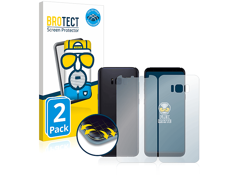 Schutzfolie(für 3D Curved 2x Samsung BROTECT Galaxy Full-Cover matt Flex S8)