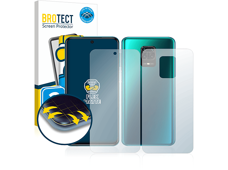 BROTECT 2x Flex matt Full-Cover 3D Curved Schutzfolie(für Xiaomi Redmi Note 9 Pro Max) | Displayschutzfolien & Gläser