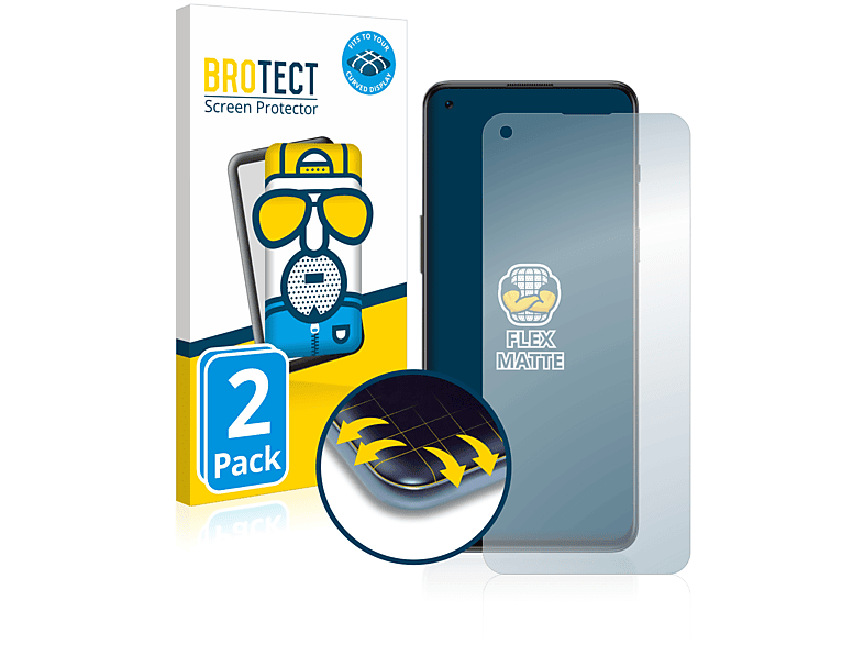 BROTECT 2x Flex Curved 2T OnePlus matt Schutzfolie(für Nord 3D 5G) Full-Cover