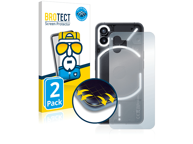 BROTECT 2x Flex Full-Cover 3D Curved Schutzfolie(für Nothing Phone (1))