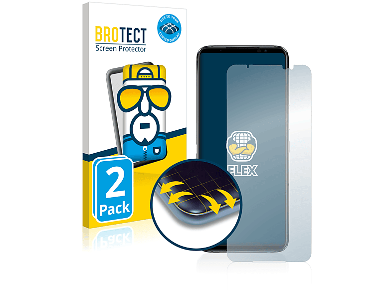 BROTECT 2x Flex Full-Cover 3D 6) Phone ROG Schutzfolie(für ASUS Curved