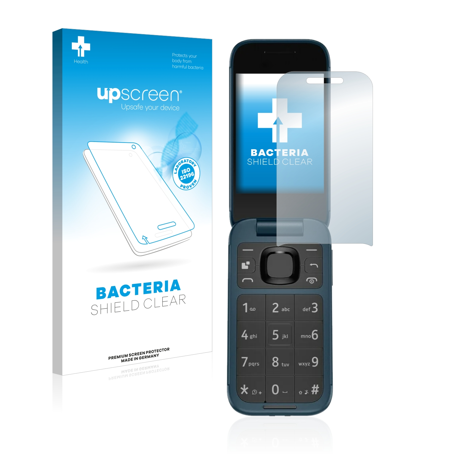 Nokia Flip) klare UPSCREEN Schutzfolie(für 2660 antibakteriell