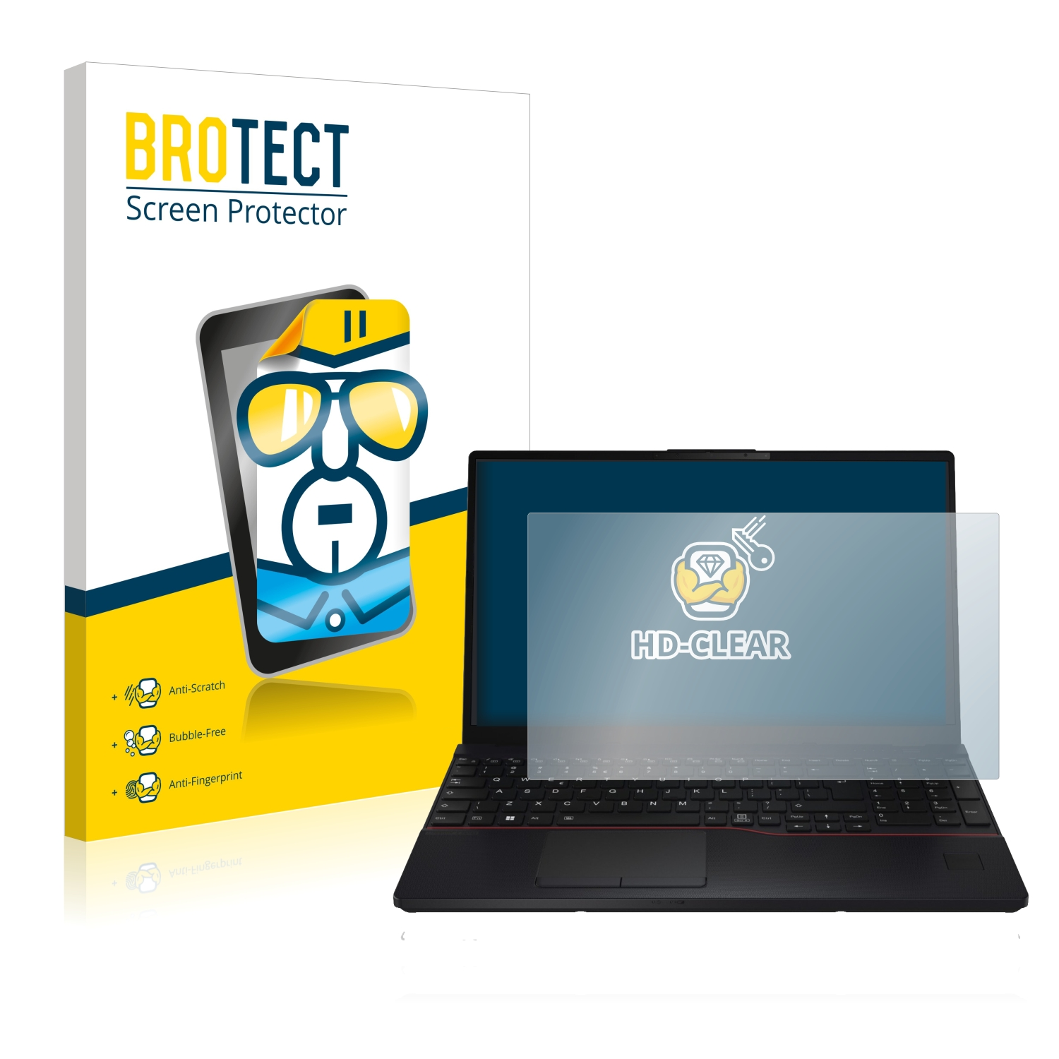 E5512) Fujitsu Lifebook BROTECT klare Schutzfolie(für