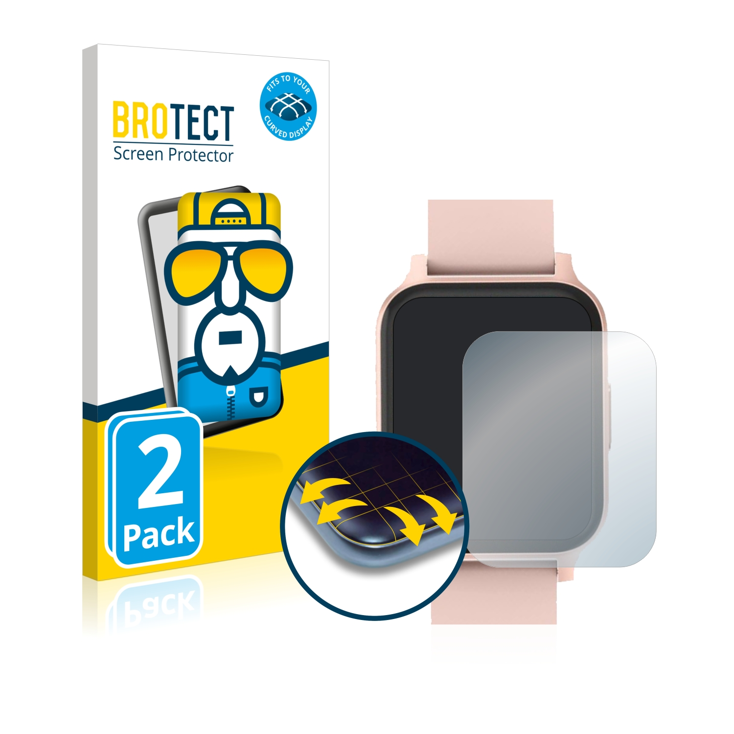 Full-Cover 3D Smartwatch) Flex BROTECT Cloudpoem 2x Schutzfolie(für Curved