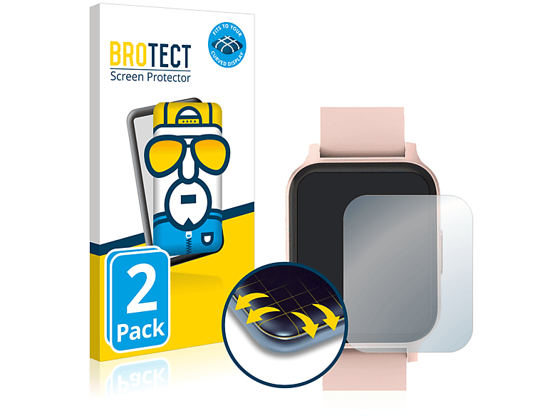 Full-Cover 3D Smartwatch) Flex BROTECT Cloudpoem 2x Schutzfolie(für Curved