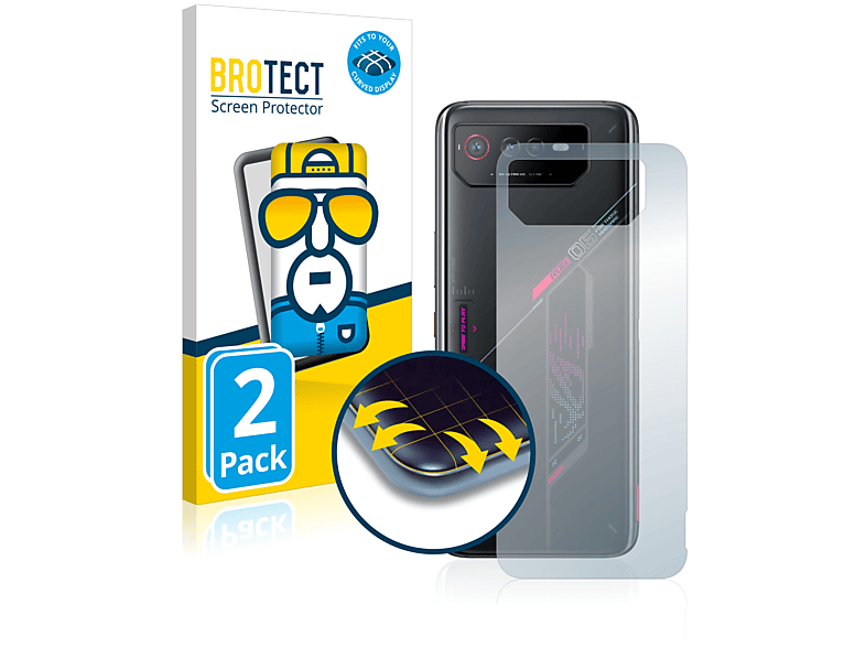 BROTECT 2x Flex Full-Cover ROG Curved 6) Schutzfolie(für Phone 3D ASUS