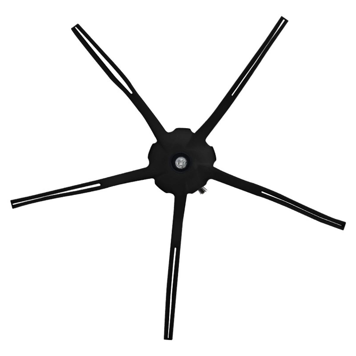 Szczotka do robota sprzątającego z pięcioma ramionami, czarna, na białym tle.