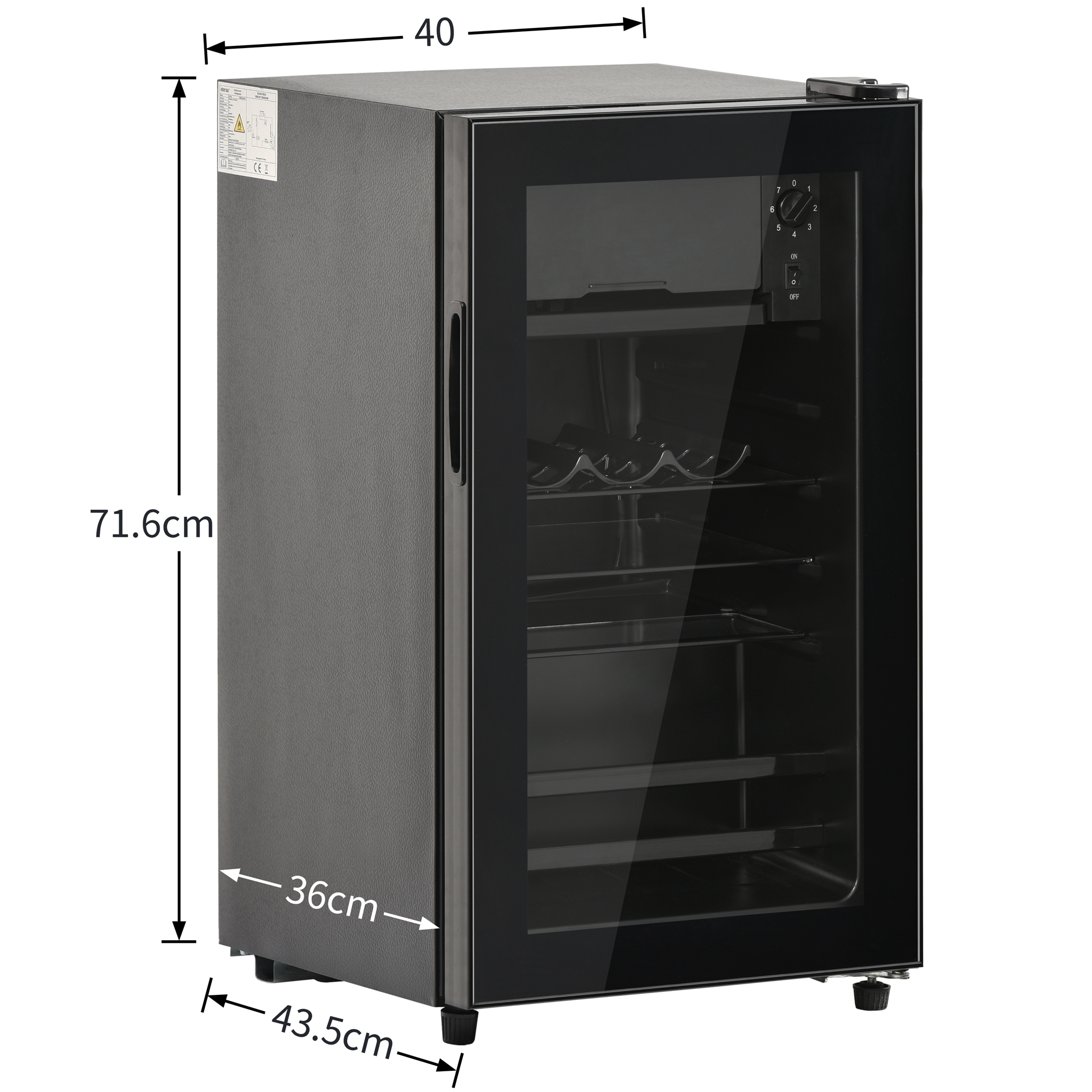 (F, Kühlschränke Kühlschrank,Standkühlschrank,LED-Licht,Energieeffizient,76L,Automatische BYTELIKE hoch, cm 71,6 Abtaufunktion,105kWh/Jahr Schwarz)