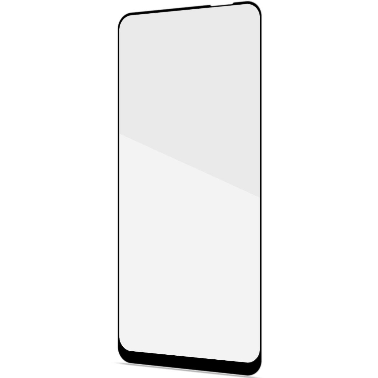 Pellicola protettiva per schermo del telefono isolata, con cornice nera e schermo trasparente.
