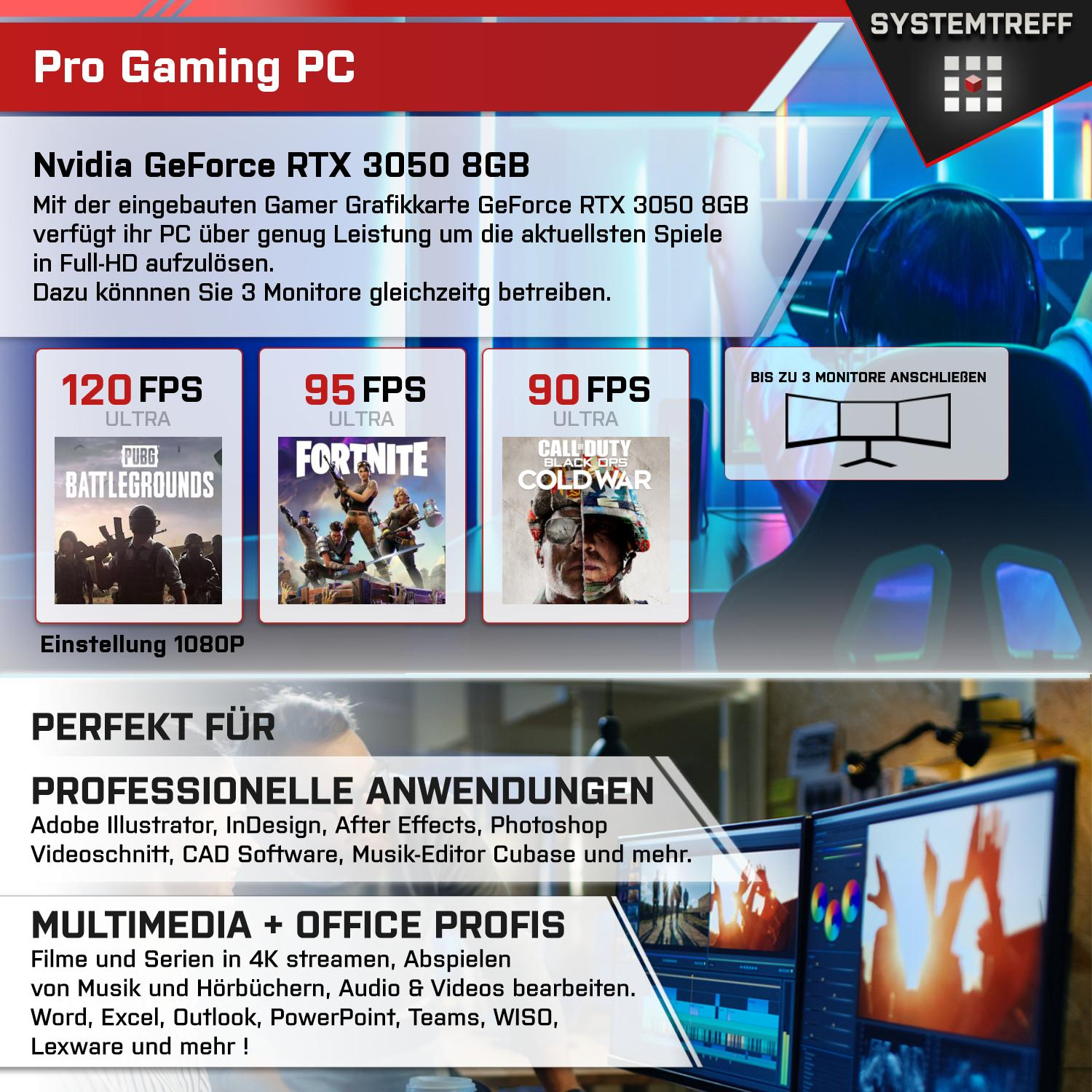 SYSTEMTREFF Gaming AMD Ryzen 5 512 RAM, NVIDIA Prozessor, Windows GB 5 GB Gaming 7600, RTX™ AMD GeForce 11 32 mit 3050 Pro, Ryzen™ PC mSSD