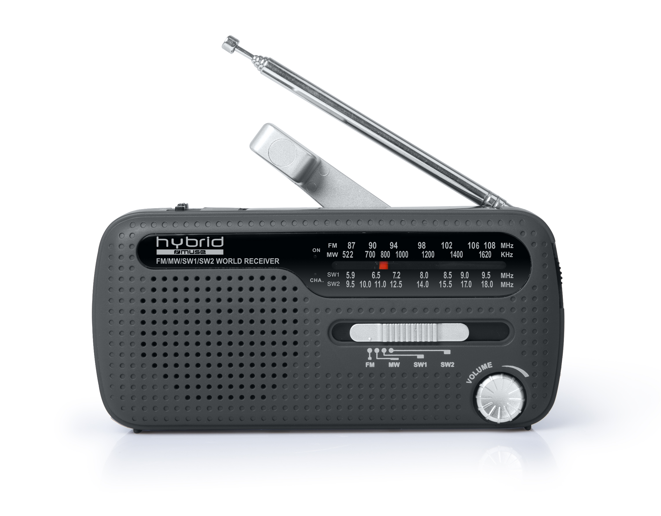 MUSE MH-07 DS FM, Analoger schwarz Tuner, Radio