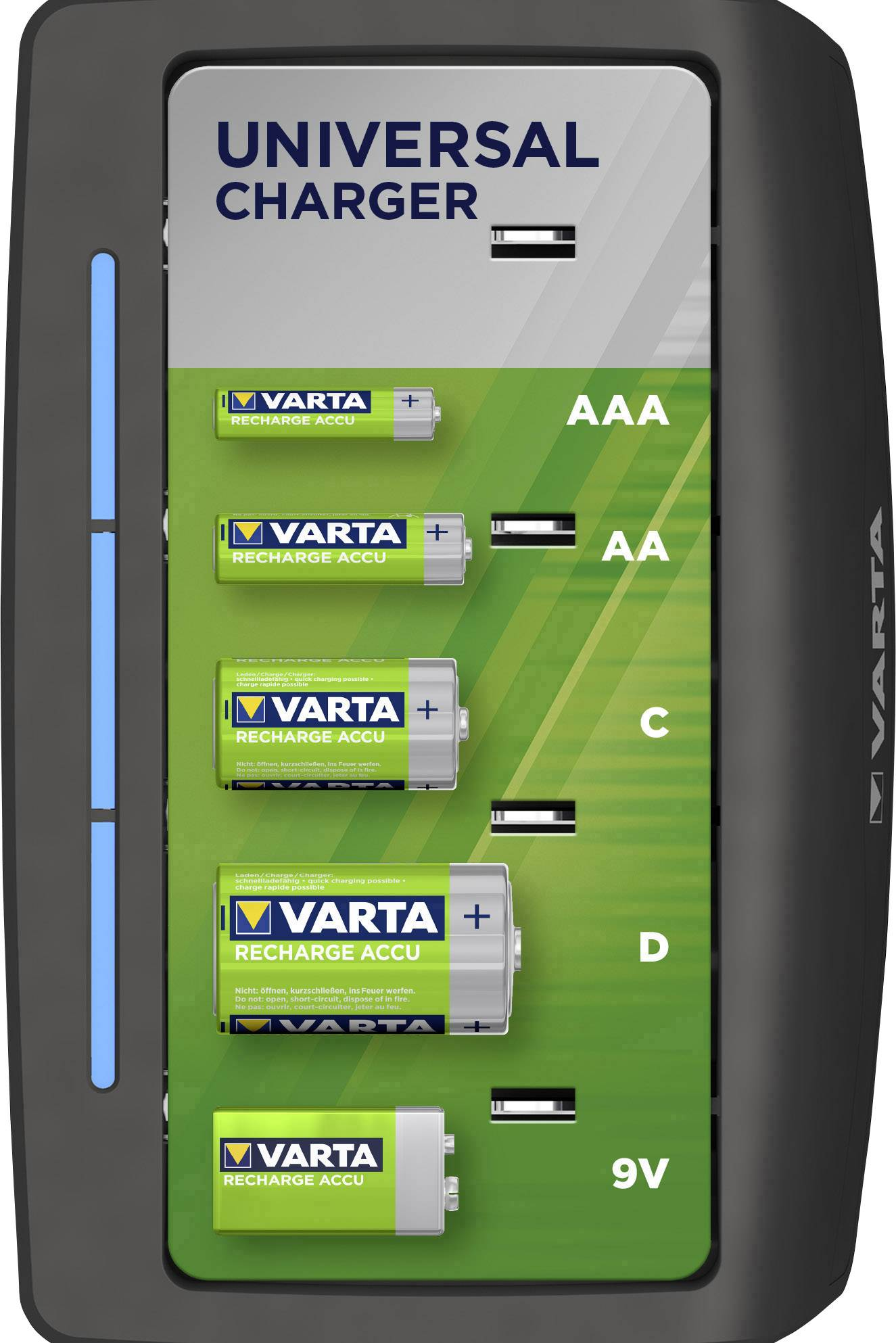 VARTA Universal Charger Ladegerät Ladegerät 57648 Universal, Schwarz NiMH