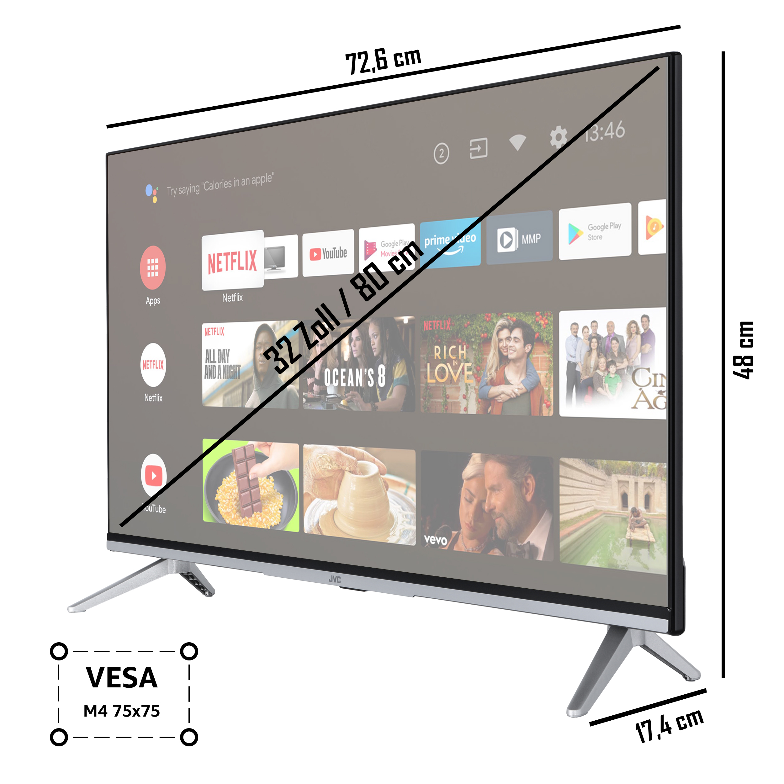 / (Flat, 32 SMART Full-HD, TV LED TV) LT-32VAF5355 cm, 80 JVC Zoll