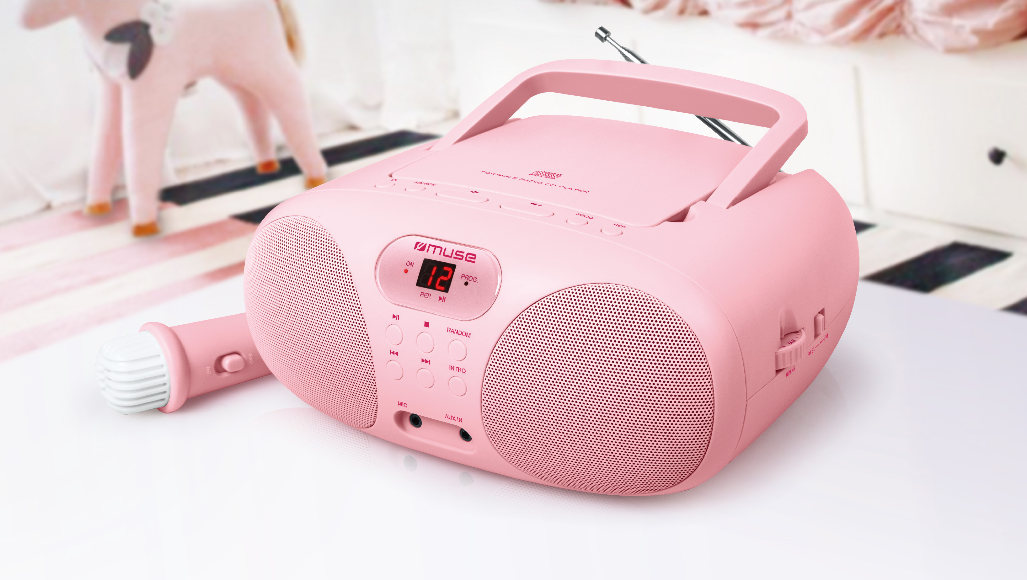 MUSE MD-203 Boombox, KP rosa