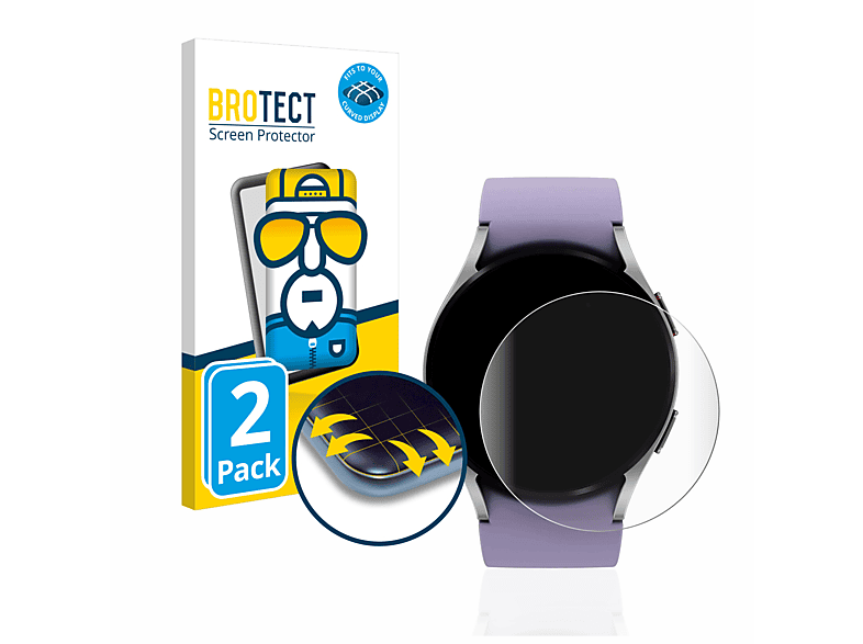 BROTECT Schutzfolie(für Samsung Flex Galaxy 3D Watch Curved 2x 5 Full-Cover (40mm))