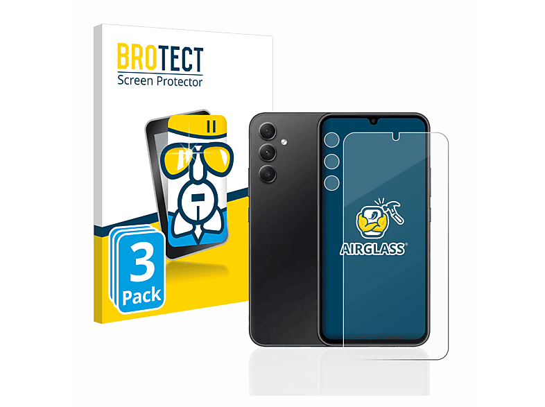 BROTECT 3x Airglass klare Schutzfolie(für Samsung Galaxy A34 5G)