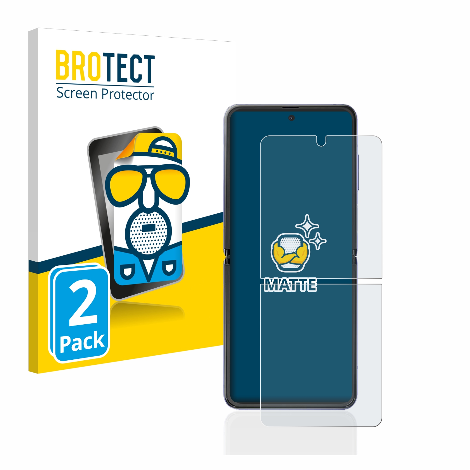 BROTECT 2x matte Schutzfolie(für Samsung Z Flip) Galaxy