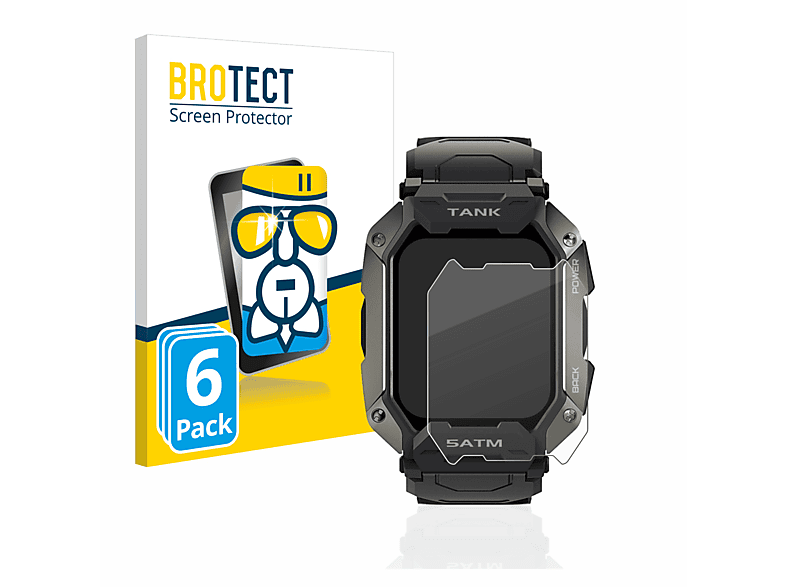 BROTECT 6x Airglass klare Schutzfolie(für Kospet Tank M1) | Smartwatch Schutzfolien & Gläser