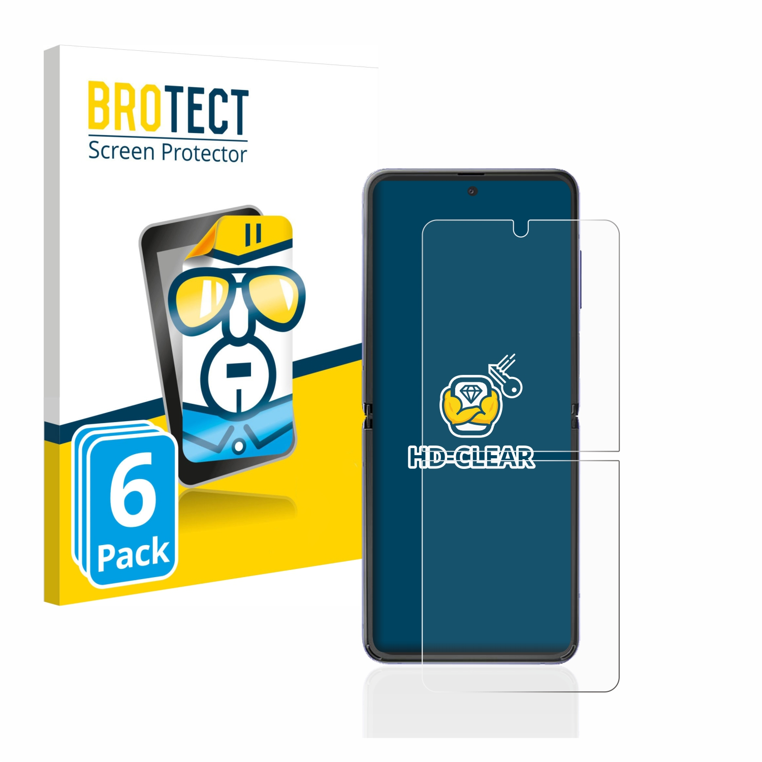 Schutzfolie(für BROTECT klare Flip) Z Galaxy Samsung 6x