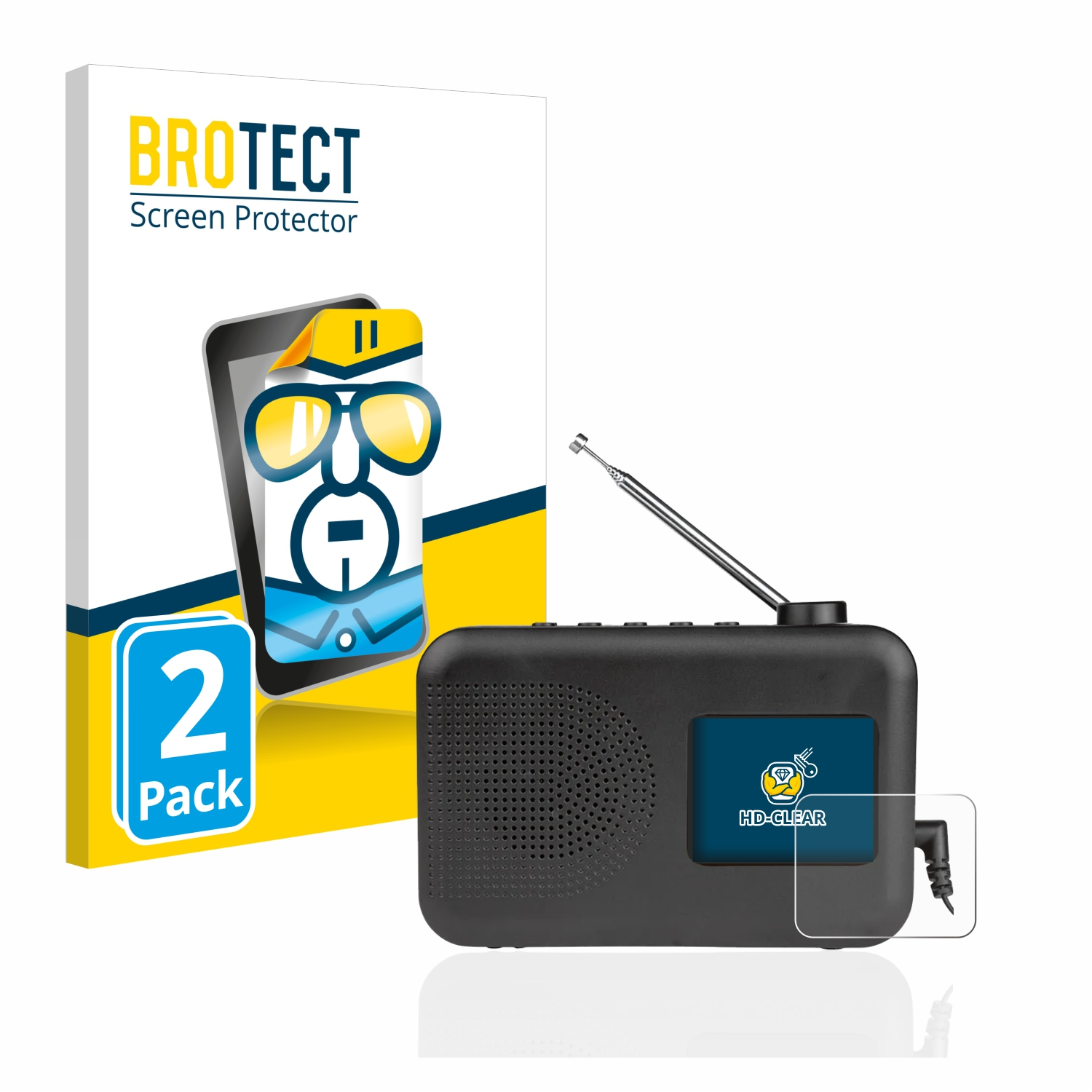 BROTECT 2x klare Schutzfolie(für A1we) 1 Radio DAB+ UKW / SilverCrest SDABC