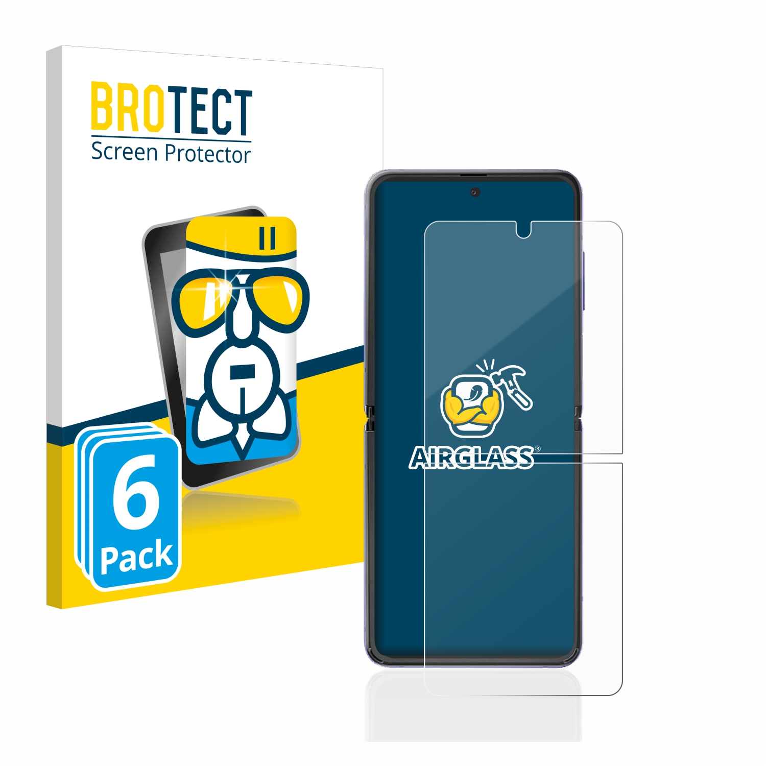 BROTECT 6x Samsung Z Flip) Schutzfolie(für Galaxy Airglass klare
