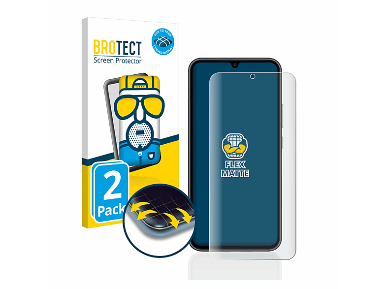 BROTECT 2x Flex Full-Cover Schutzfolie(für 5G) Curved Samsung A34 matt 3D Galaxy