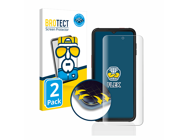 BROTECT 2x 3D Edition) Xcover Curved Flex 6 Galaxy Pro Enterprise Schutzfolie(für Samsung Full-Cover