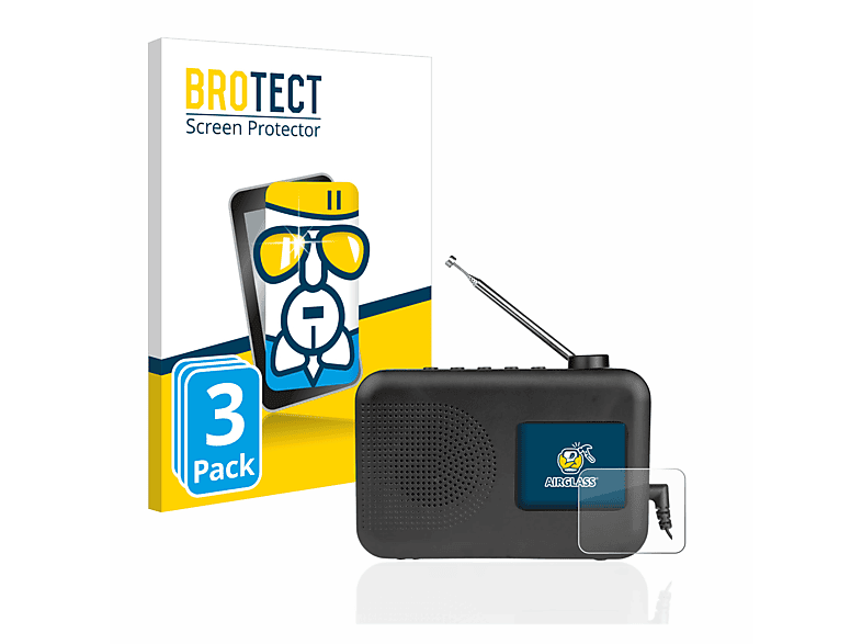 SDABC SilverCrest 3x DAB+ 1 UKW / Airglass BROTECT Radio Schutzfolie(für A1we) klare