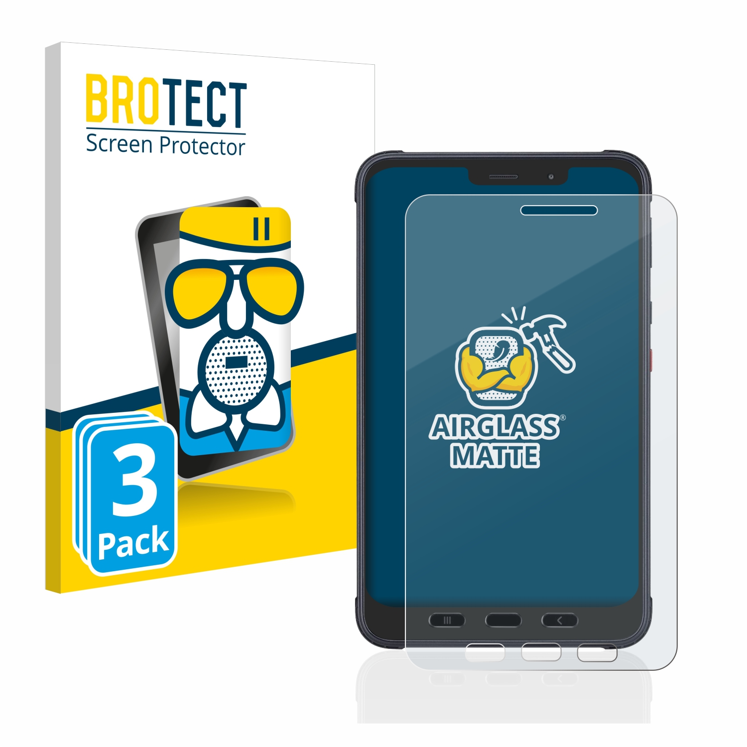 3x 3 Samsung Tab matte Galaxy Active BROTECT Airglass LTE) Schutzfolie(für Edition Enterprise