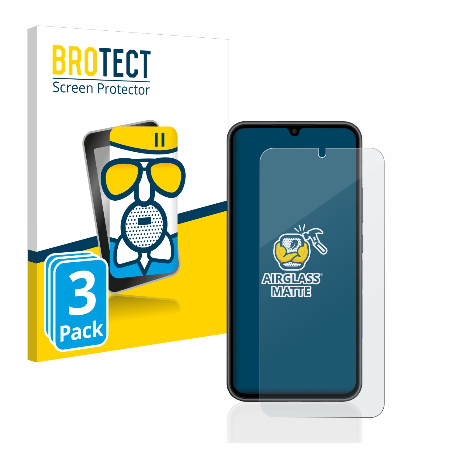 Schutzfolie(für Samsung Airglass A34 matte 3x Galaxy 5G) BROTECT