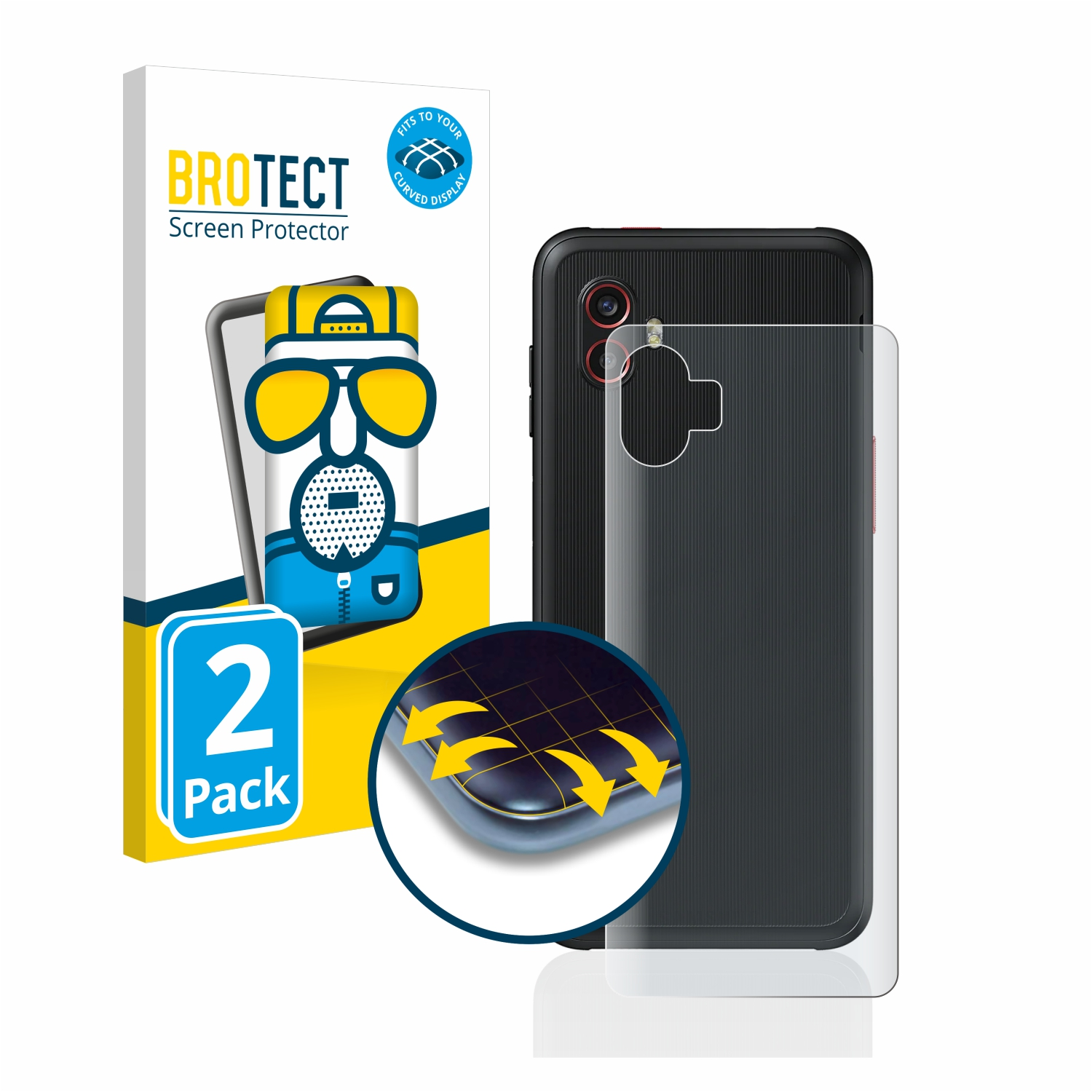 2x Enterprise Flex Schutzfolie(für Samsung Curved 6 matt Galaxy BROTECT Xcover Edition) Pro Full-Cover 3D