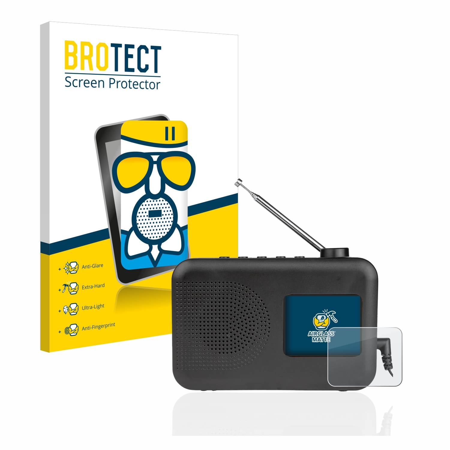 BROTECT Airglass matte Schutzfolie(für SilverCrest SDABC Radio DAB+ A1we) 1 UKW 