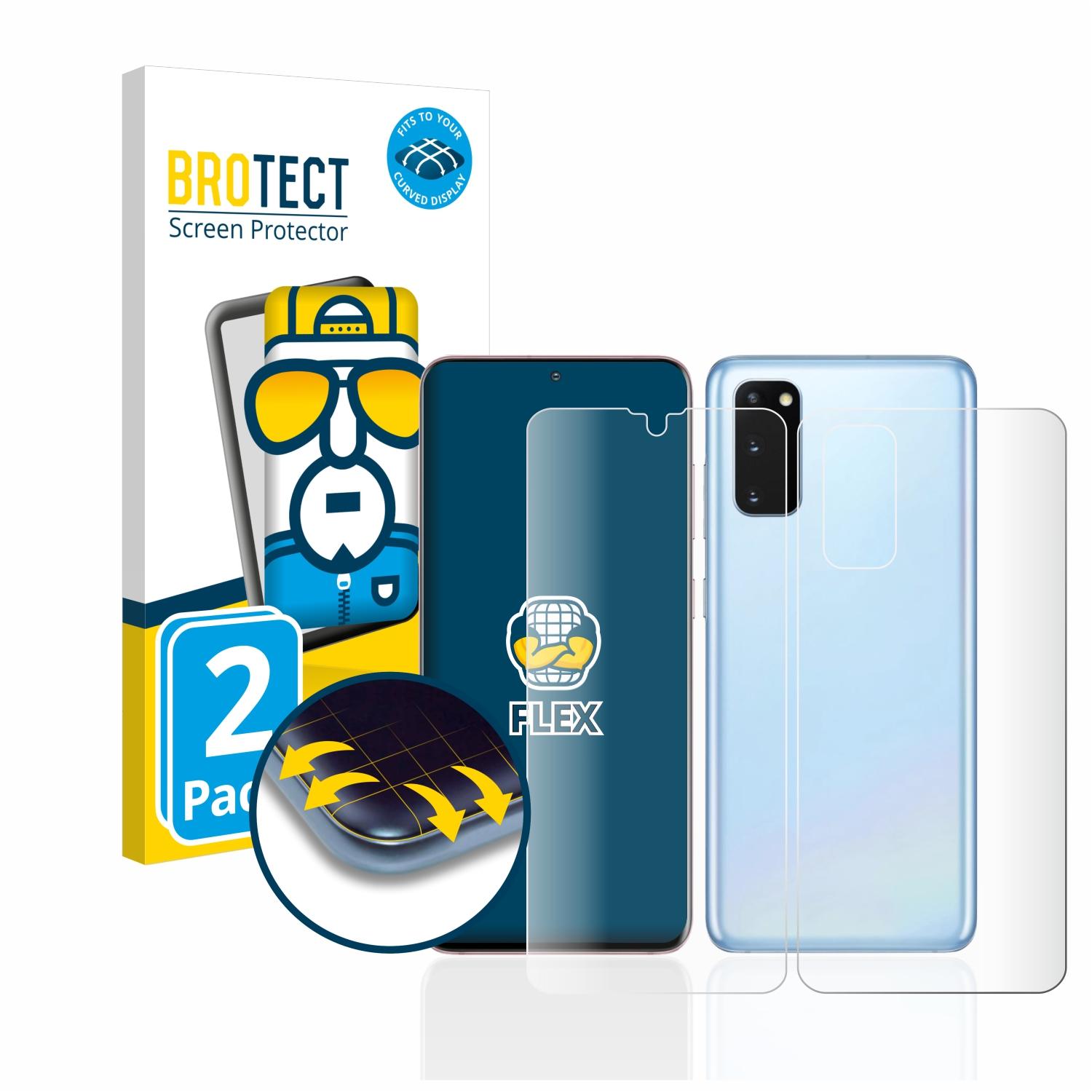 Schutzfolie(für 5G) Galaxy Full-Cover BROTECT S20 Samsung 3D Flex 2x Curved