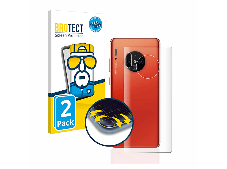 BROTECT 2x Flex Huawei Curved 3D 30 Full-Cover Schutzfolie(für Pro) Mate