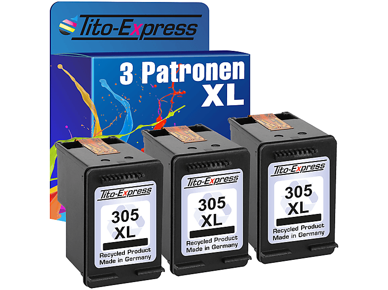 Tintenpatronen Patronen HP TITO-EXPRESS ersetzt PLATINUMSERIE black Set (3YM62AE) 305XXL 3er
