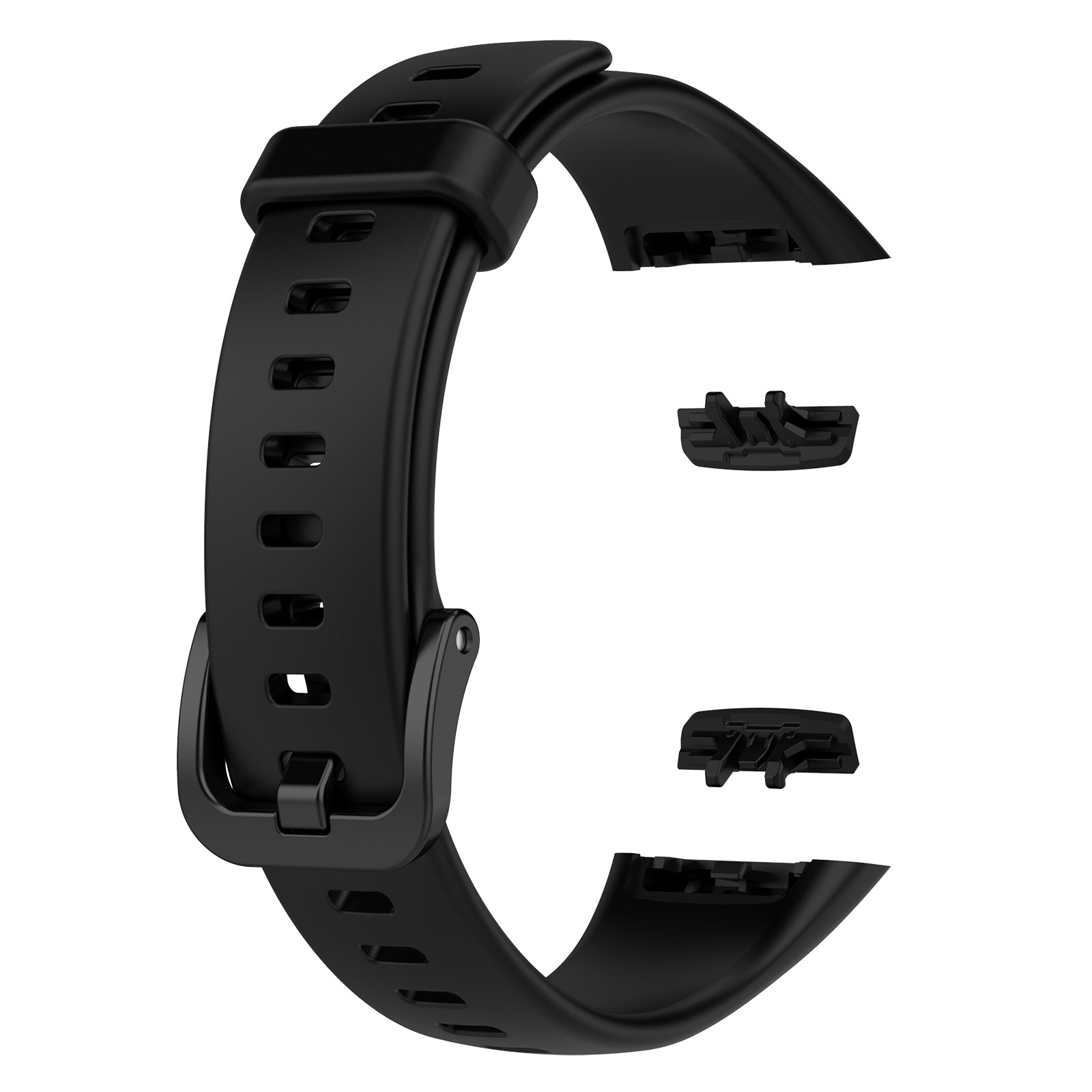 Cinturino nero con fibbia e perni.