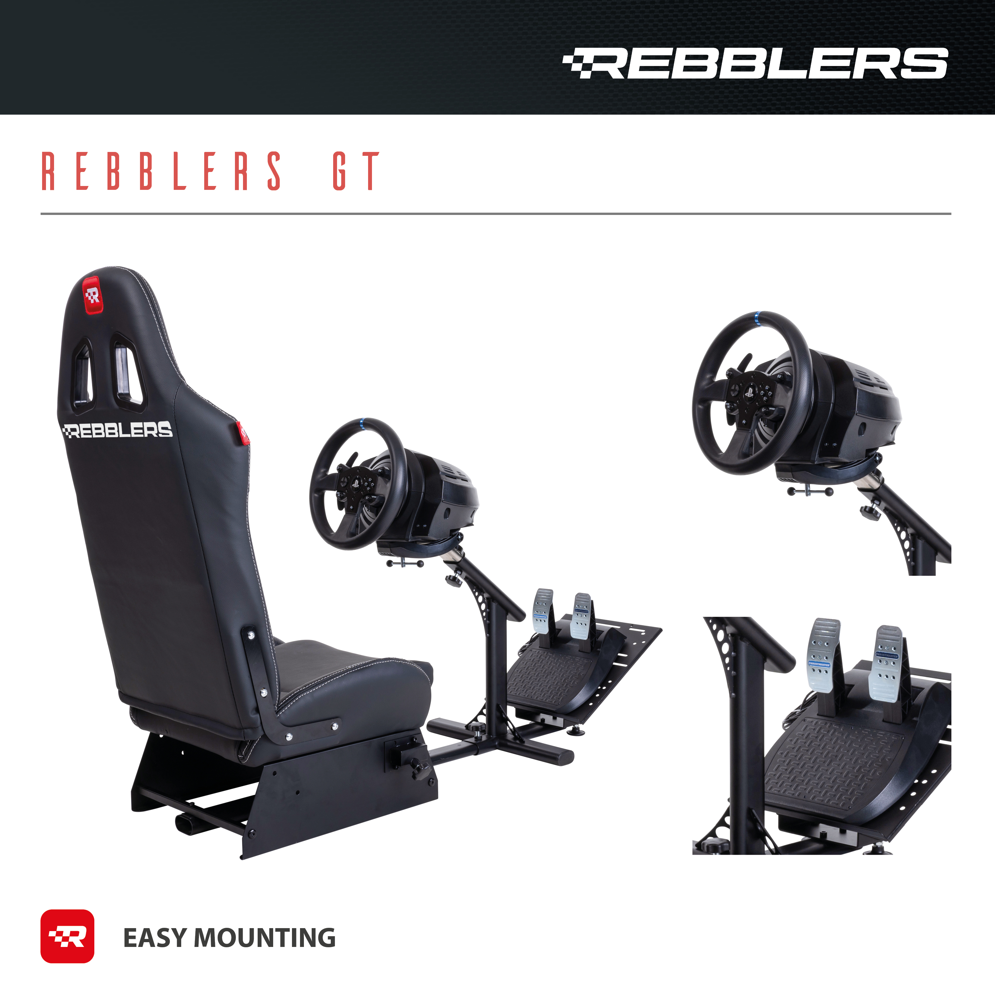 REBBLERS GT Gaming-Stuhl, Schwarz